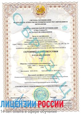 Образец сертификата соответствия Красногорск Сертификат OHSAS 18001